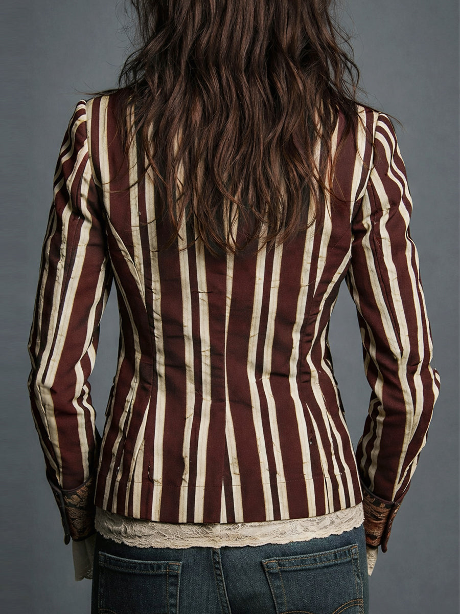 Tawanda | Bohemian Striped Linen Blazer