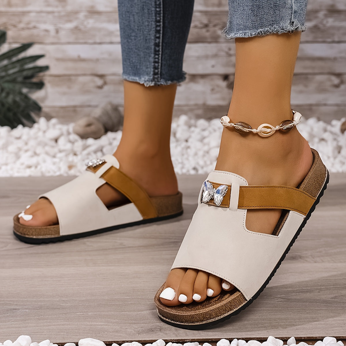 Sithembile | Cork Sole Slip-On Support Sandal