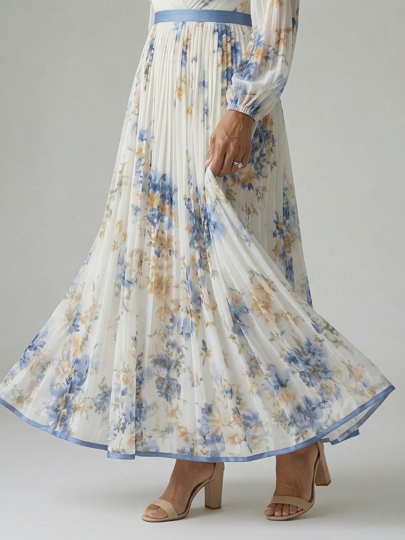 Juliette | Pleated Wrap Midi Dress