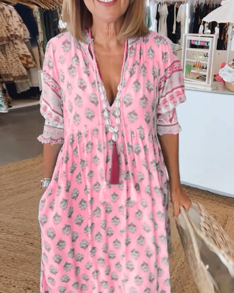 Bongekile | Chic Floral V-Neck Dress