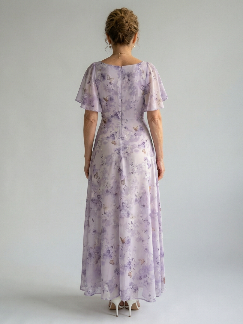 Séraphine | Flutter Sleeve Floral Midi