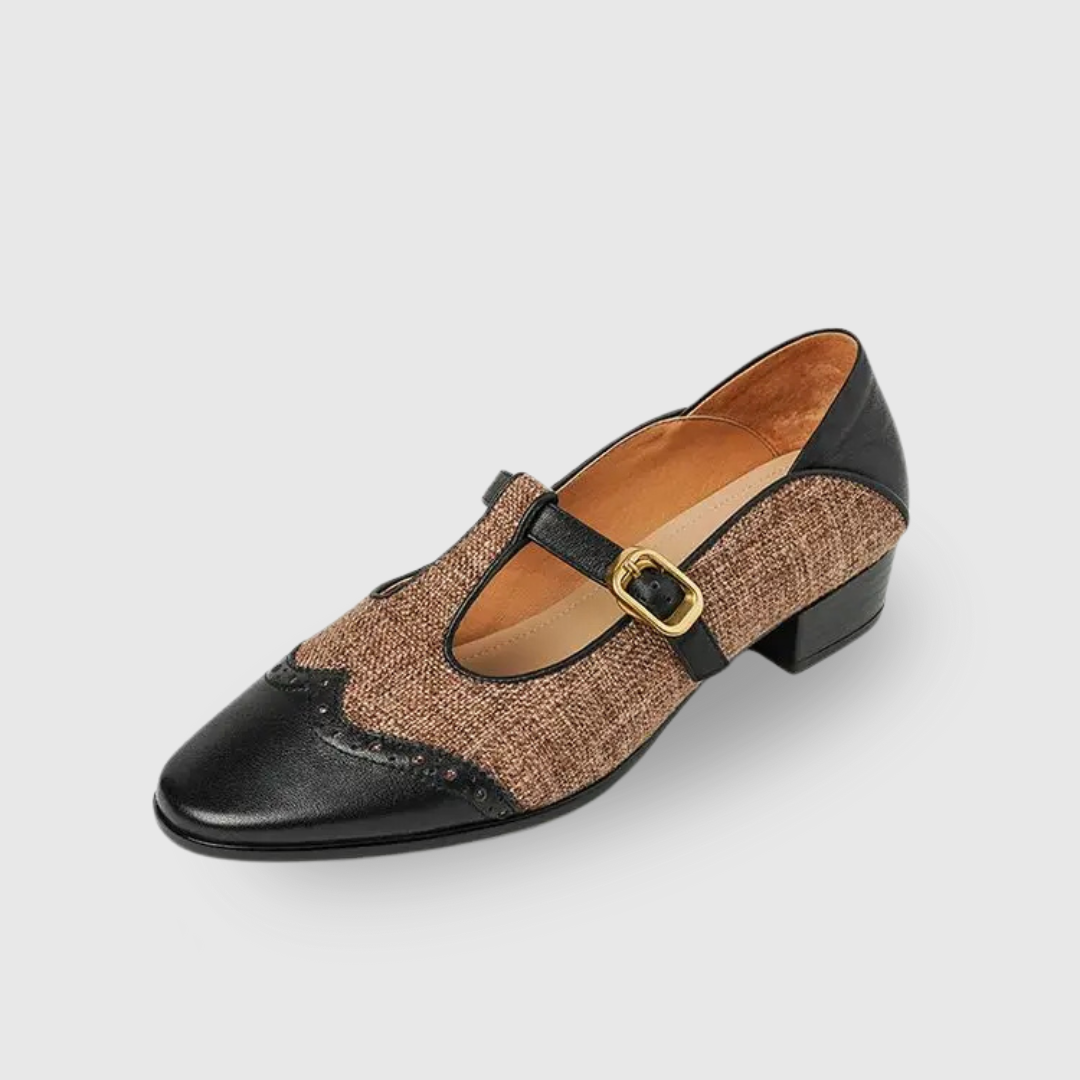 Anaïs | Classic T-Strap Leather Shoes
