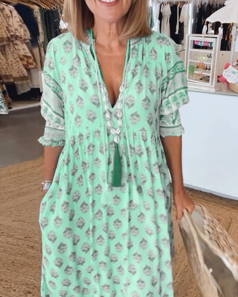 Bongekile | Chic Floral V-Neck Dress