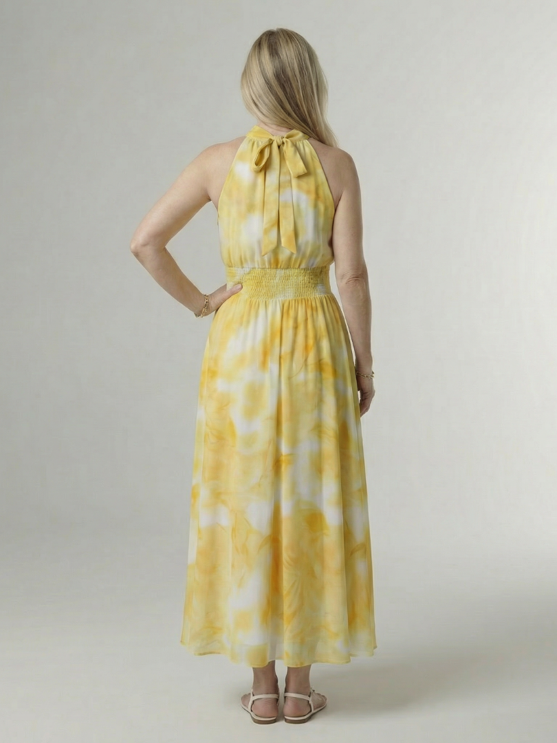 Céleste | Gathered Halter Midi Dress