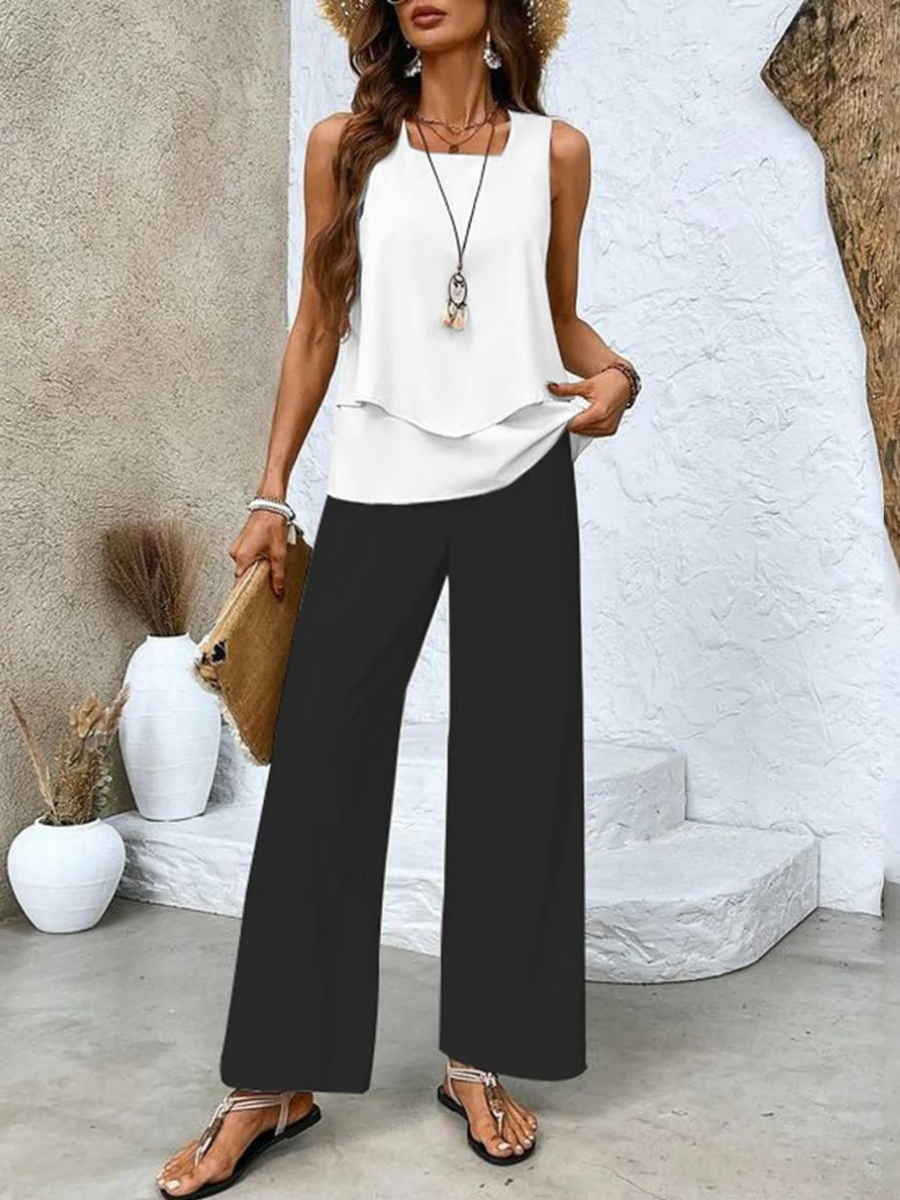 Élodie | Layered Top & Wide-Leg Set