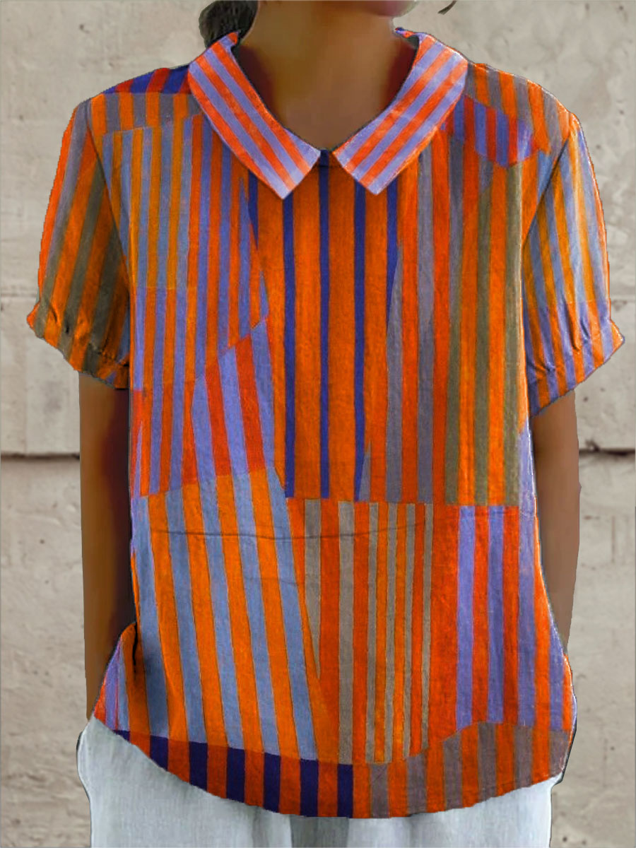Valentina | Geometric Striped Shirt