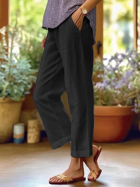 Séraphine | Linen-Cotton Straight-Leg Trousers