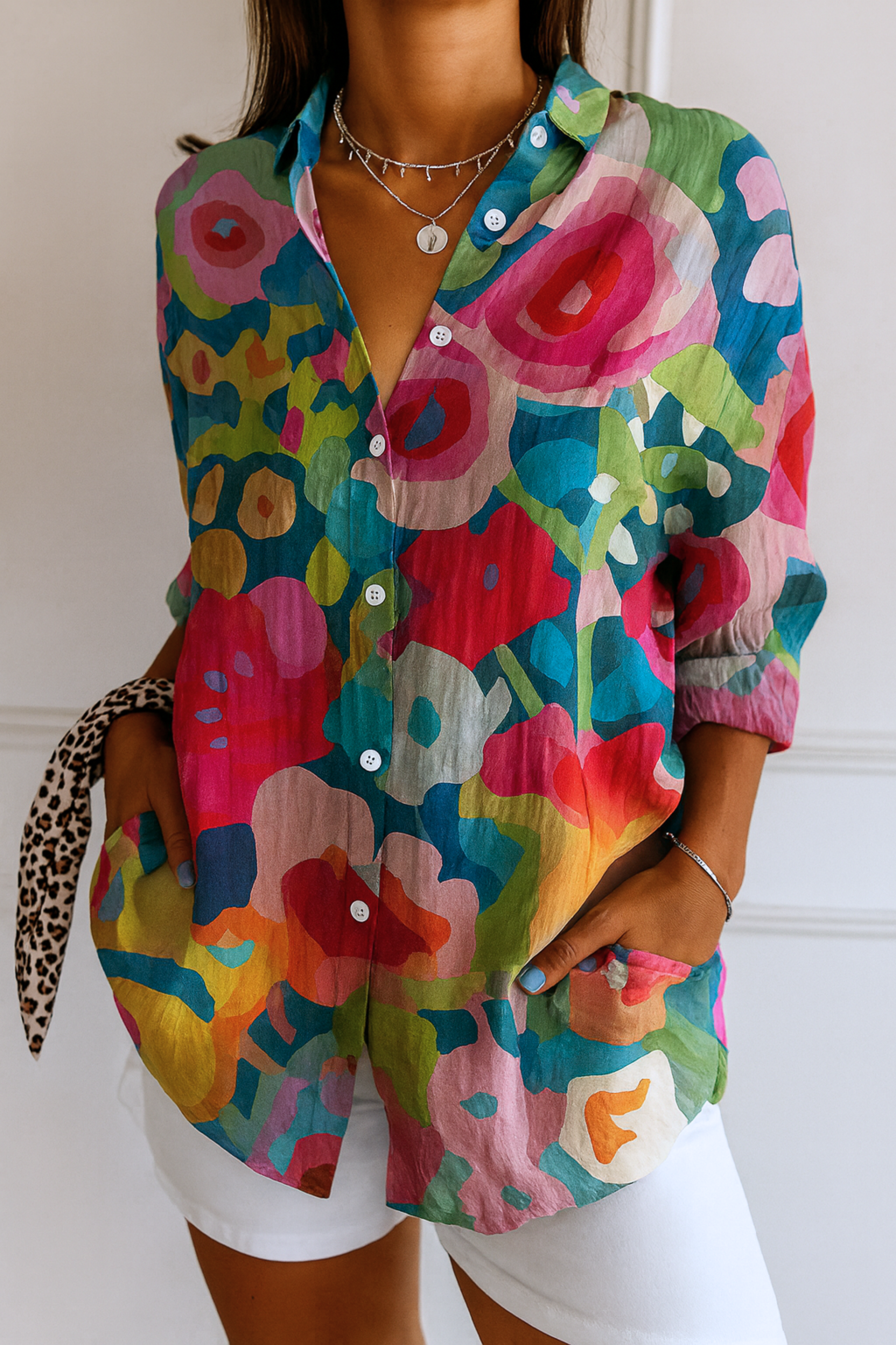 Galeboe | Vibrant Print Midi Blouse