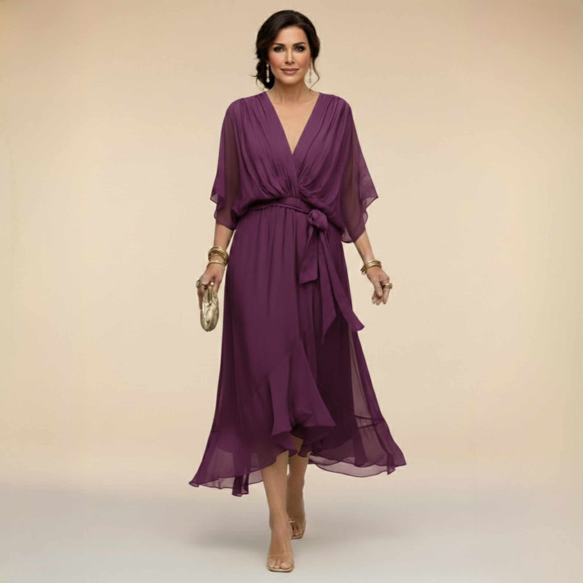 Omphile | Elegant V-Neck Maxi Dress
