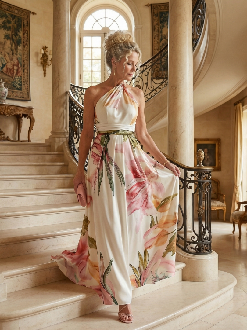 Isabelle | Light Floral Maxi Dress