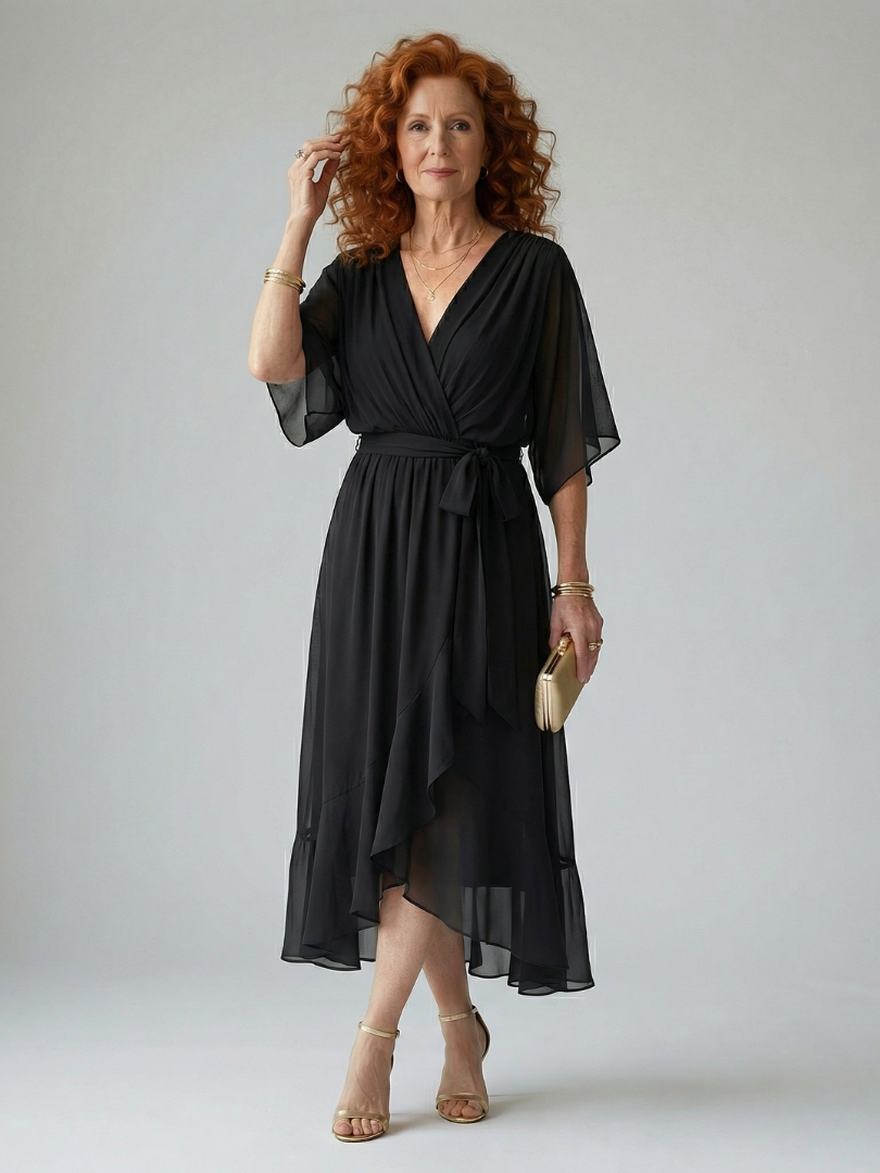 Océane | Light Drape Midi Dress
