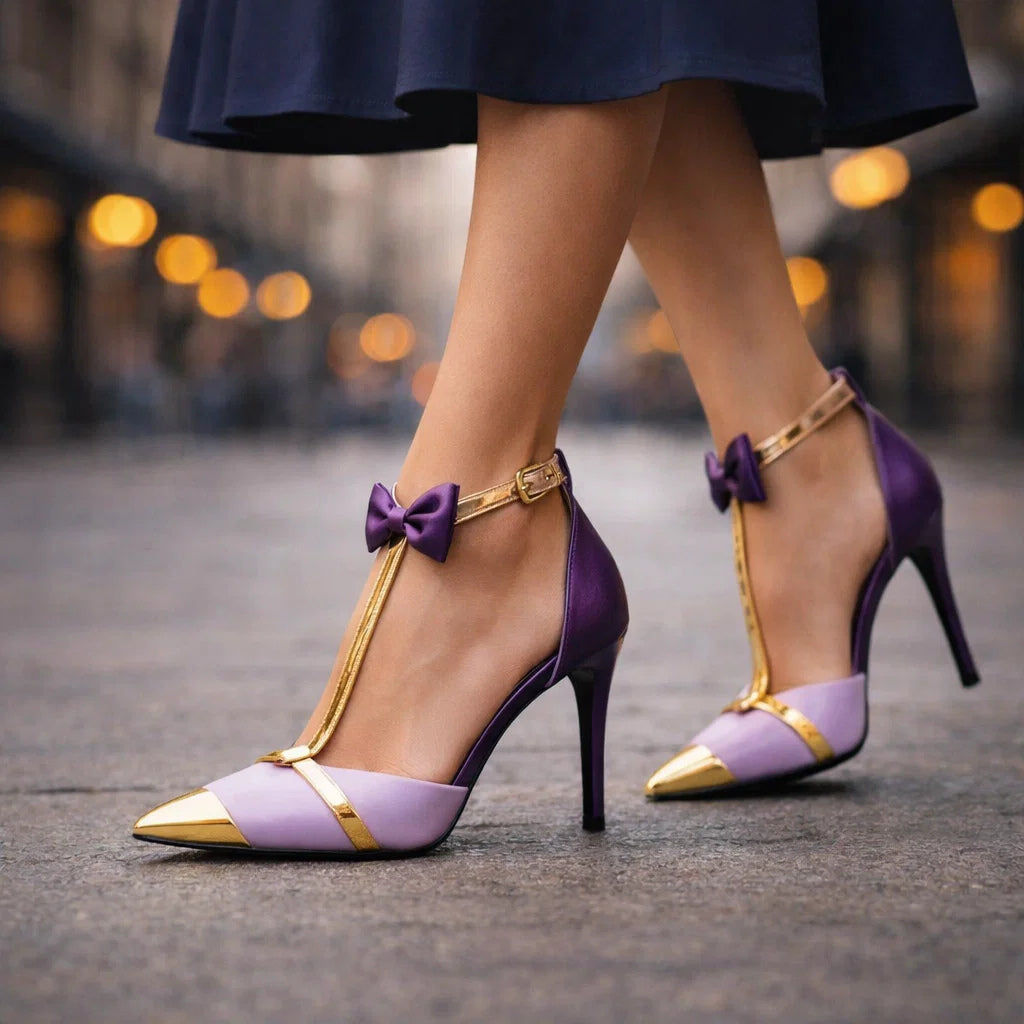 Marelize | Leather Stiletto Bow Heels