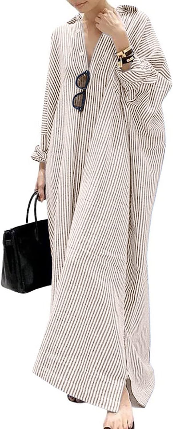 Isabelle | Striped Long Sleeve Shirt Dress