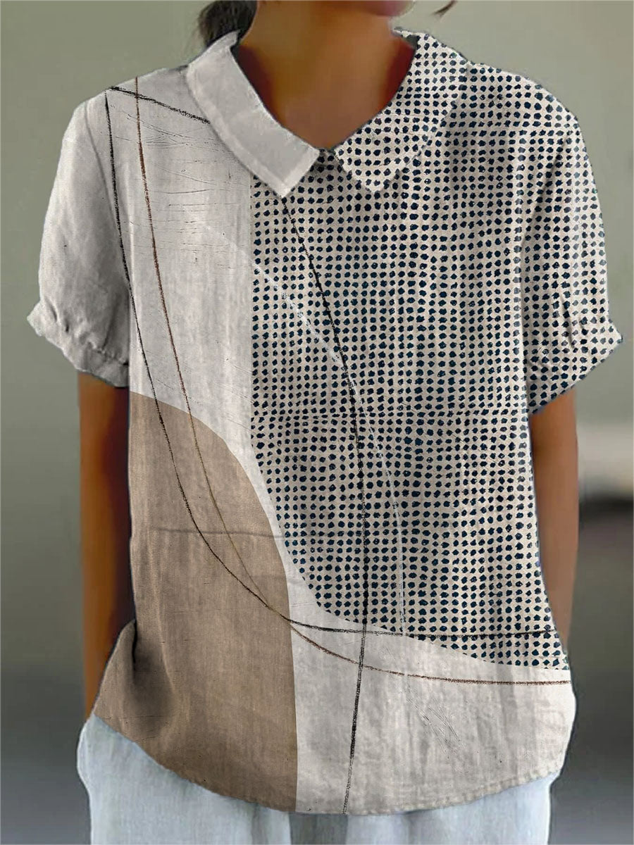 Sofia | Dotted Line Linen Shirt
