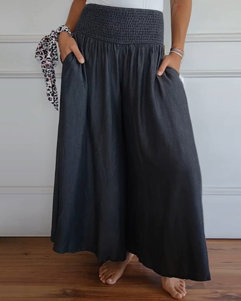 Lila | Flowy Smocked Waist Pants