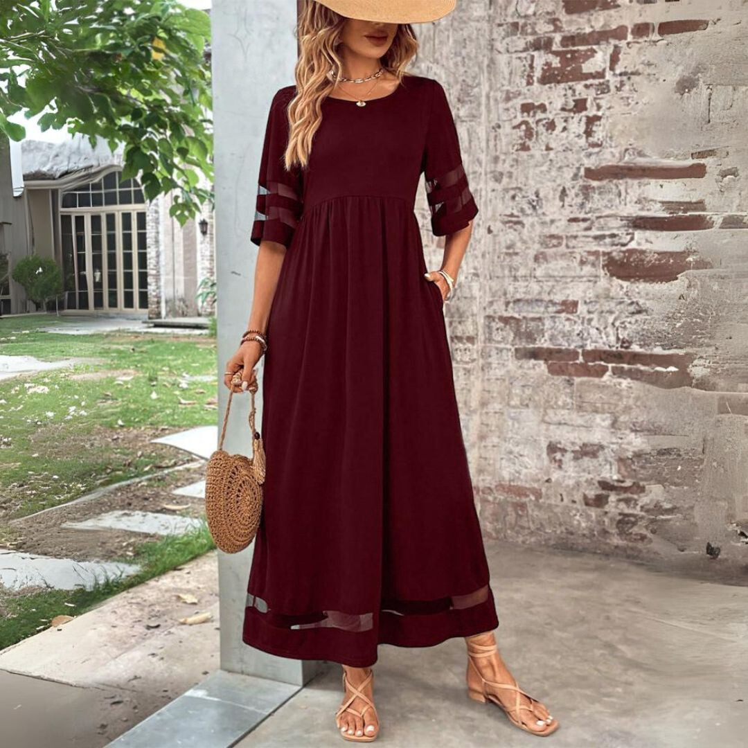 Gaobine | Tummy-Smoothing Empire Waist Midi Dress