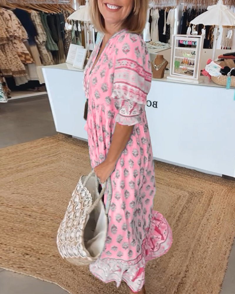 Bongekile | Chic Floral V-Neck Dress