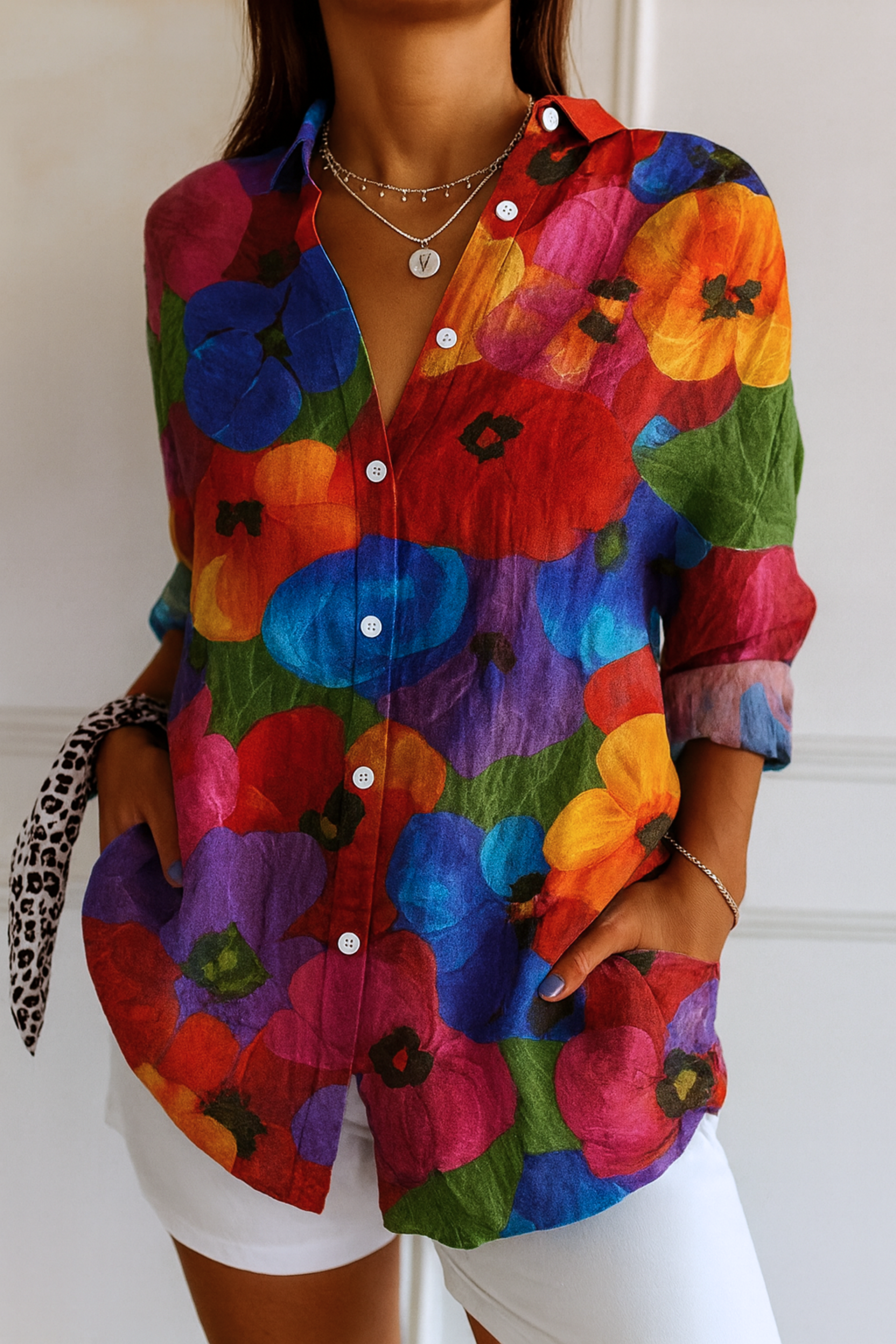 Galeboe | Vibrant Print Midi Blouse