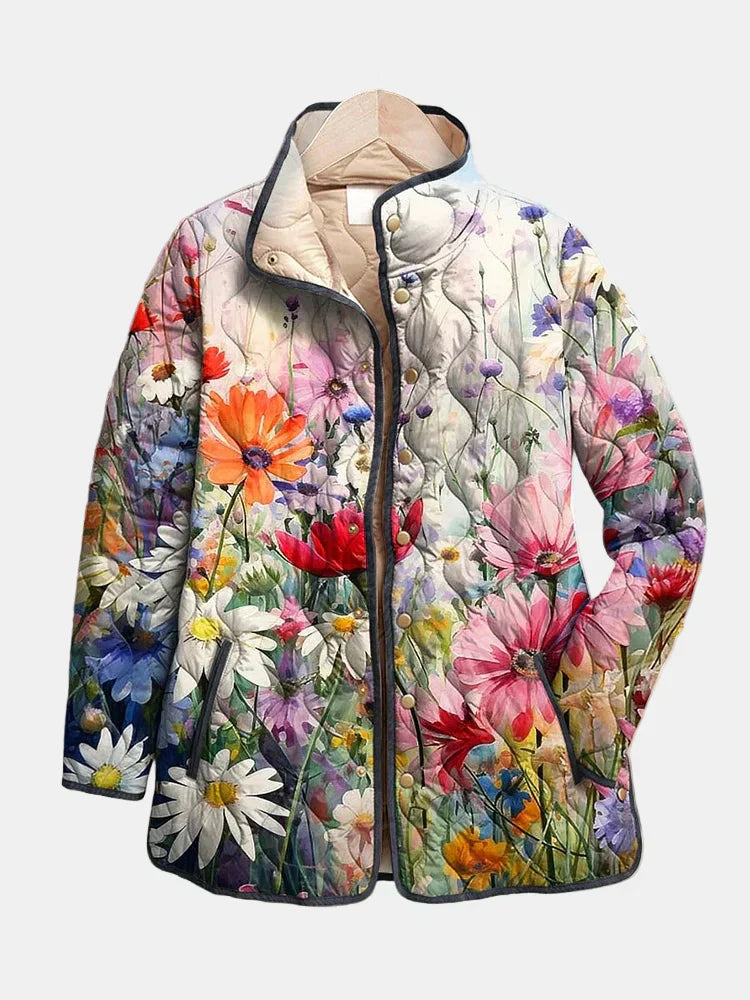 Léa | Quilted Floral Print Jacket
