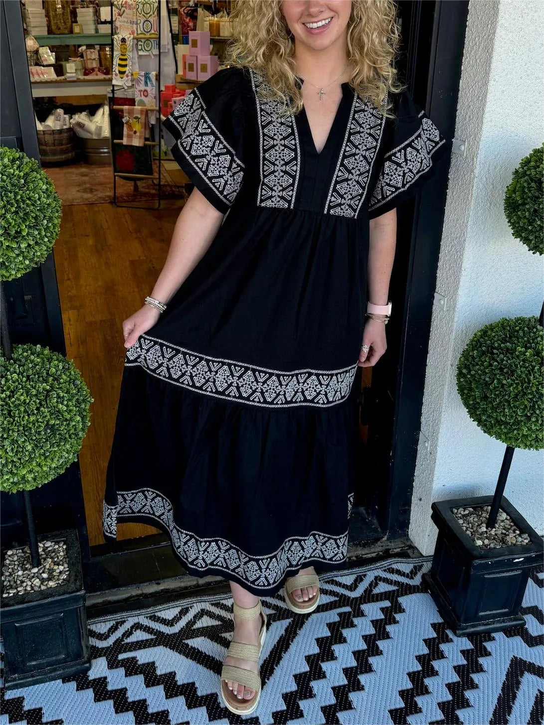 Fiona | Bohemian V-Neck Maxi Dress