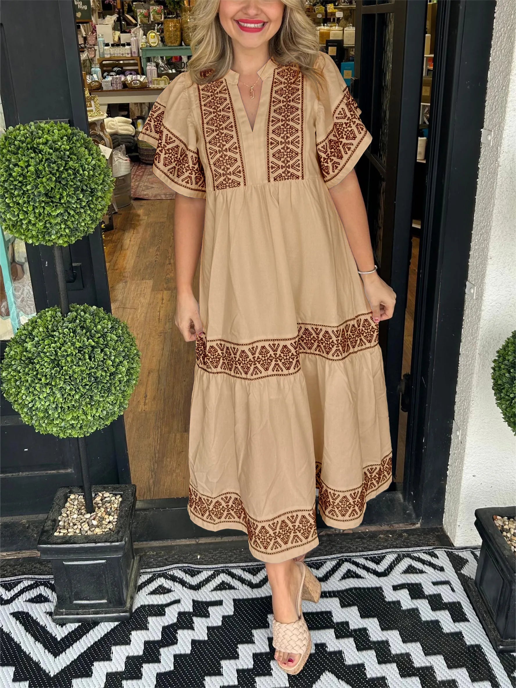 Fiona | Bohemian V-Neck Maxi Dress