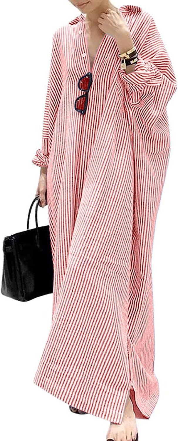 Isabelle | Striped Long Sleeve Shirt Dress