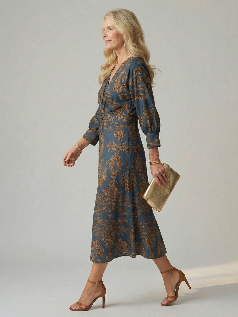 Amélie | Natural Wrap Midi Dress