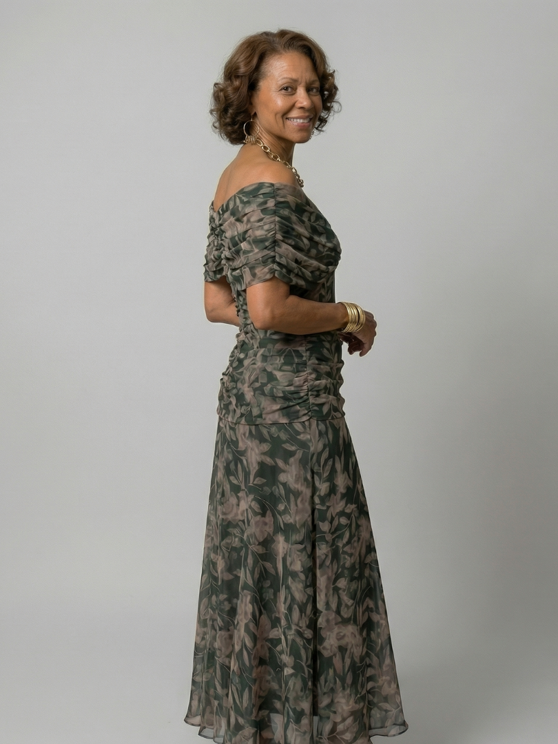 Aurelia | Off Shoulder Flow Midi Dress