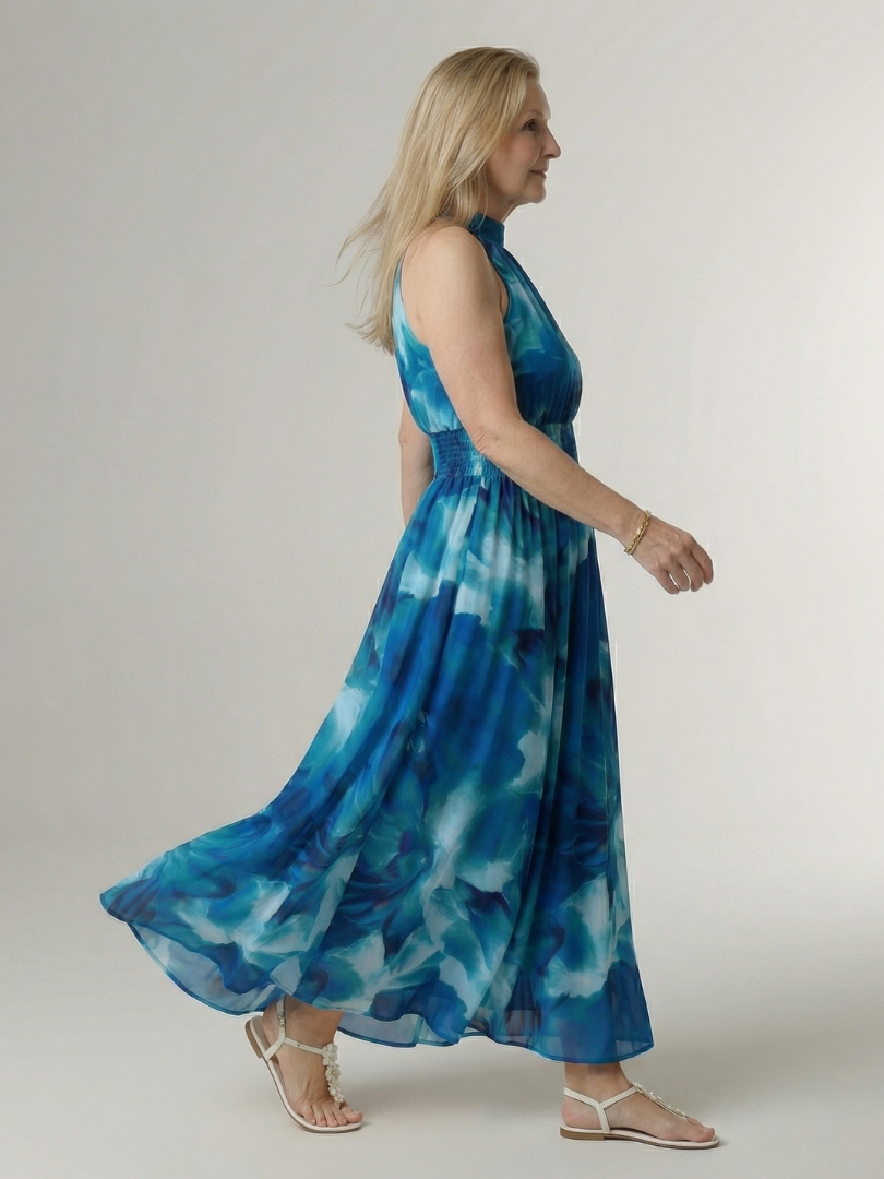 Céleste | Gathered Halter Midi Dress