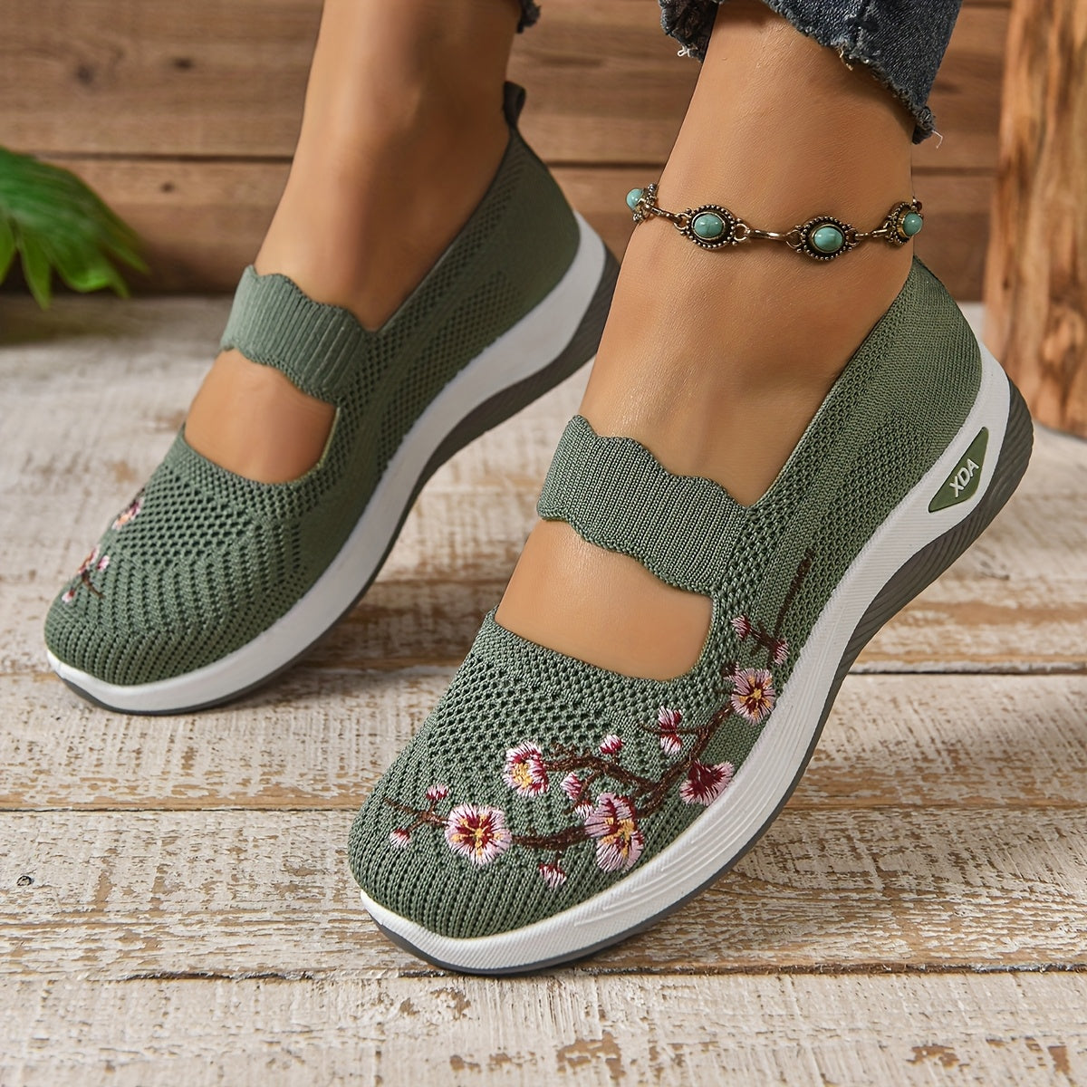 Nokuthabo | Rocker Sole Floral Slip-On Sneaker
