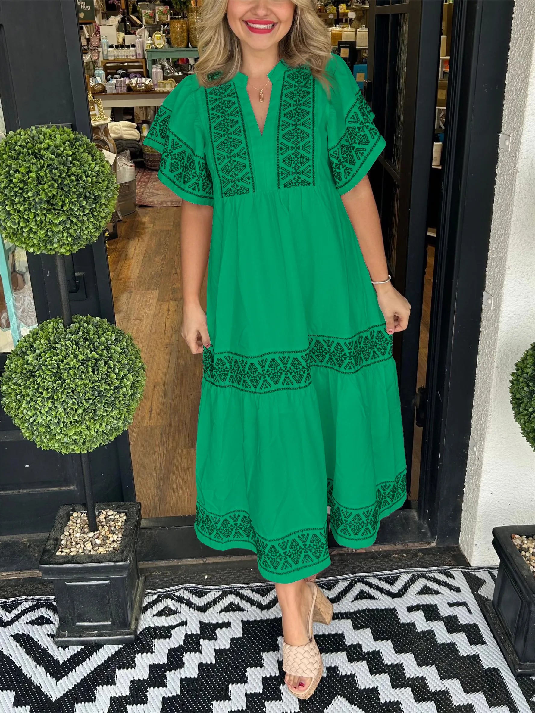 Fiona | Bohemian V-Neck Maxi Dress