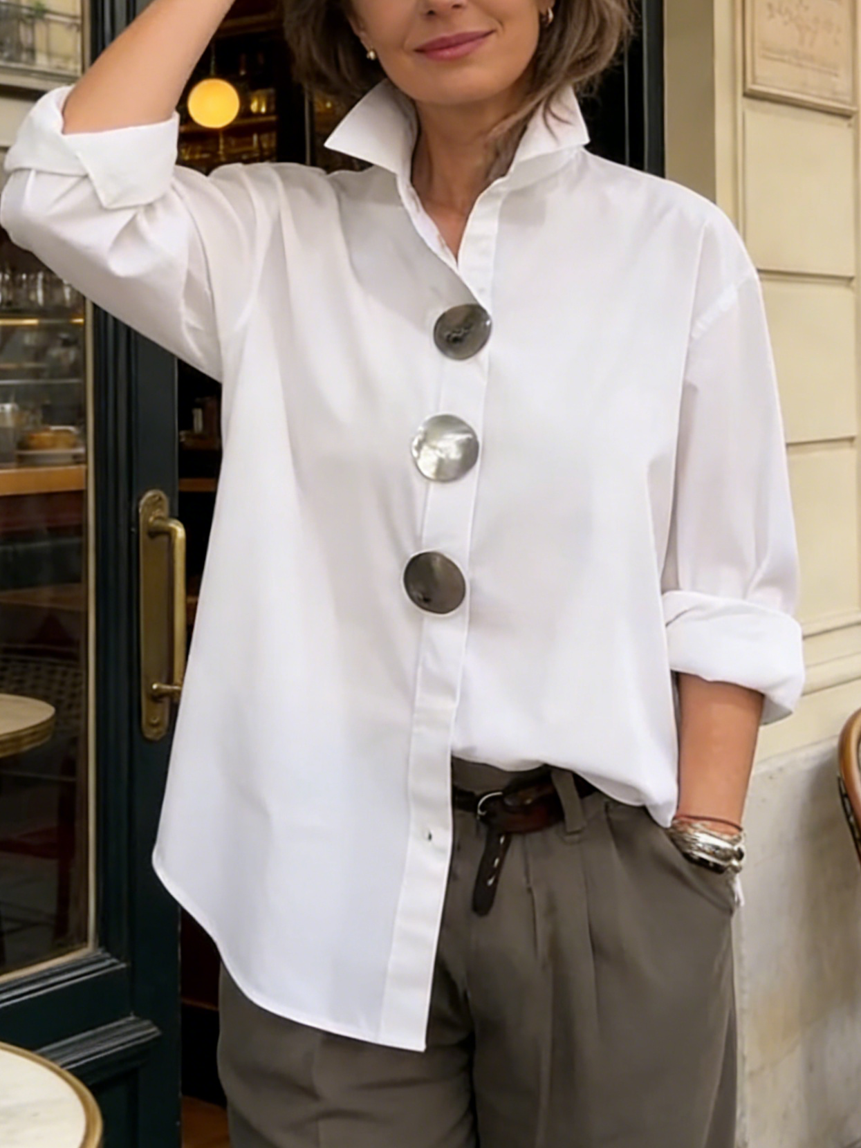 Sphelele | Statement Button Stand Collar Blouse
