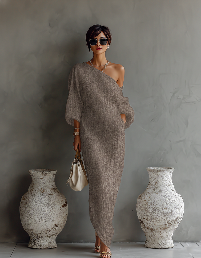 Puseletso | Off-Shoulder Linen Maxi Dress