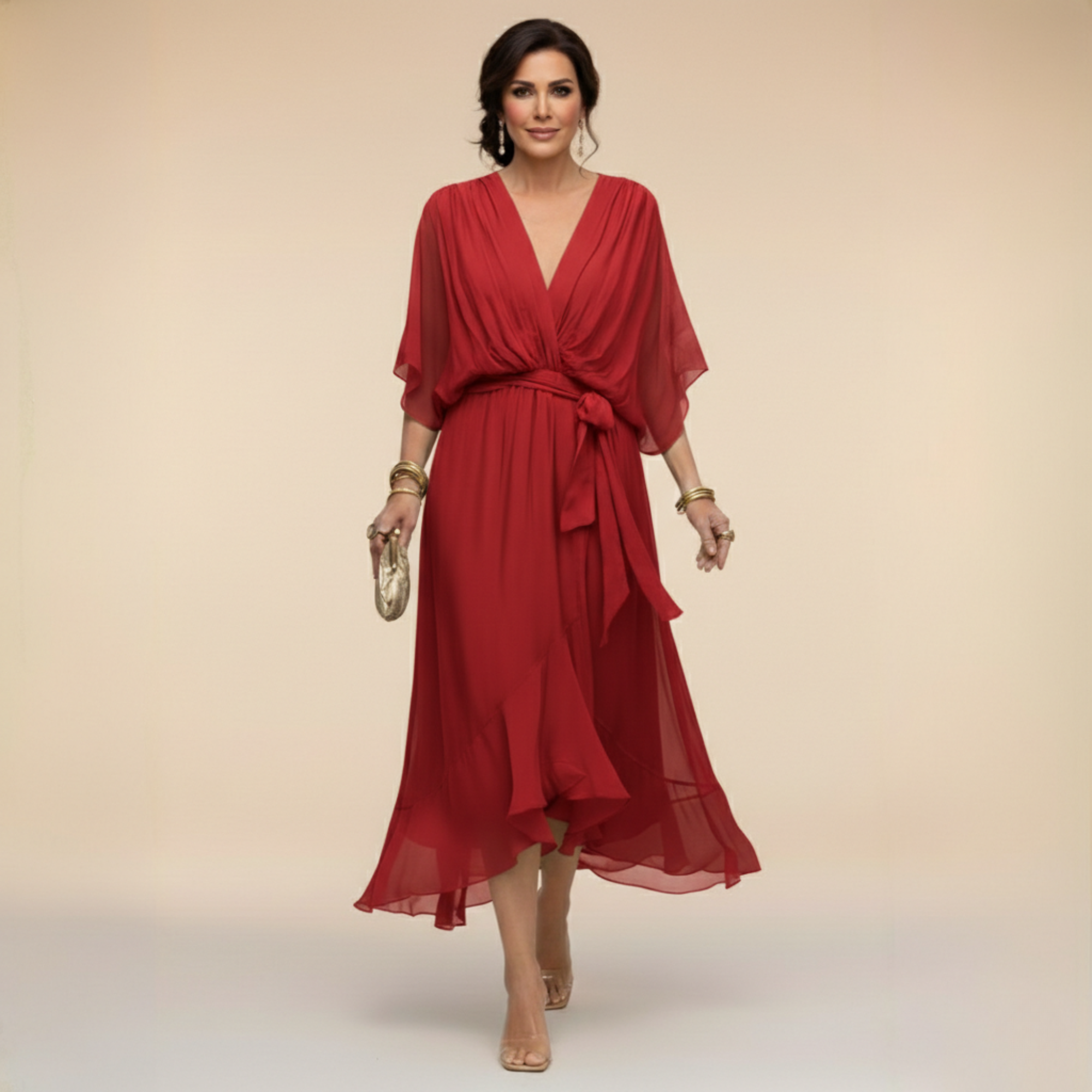 Carina | Elegant V-Neck Maxi Dress