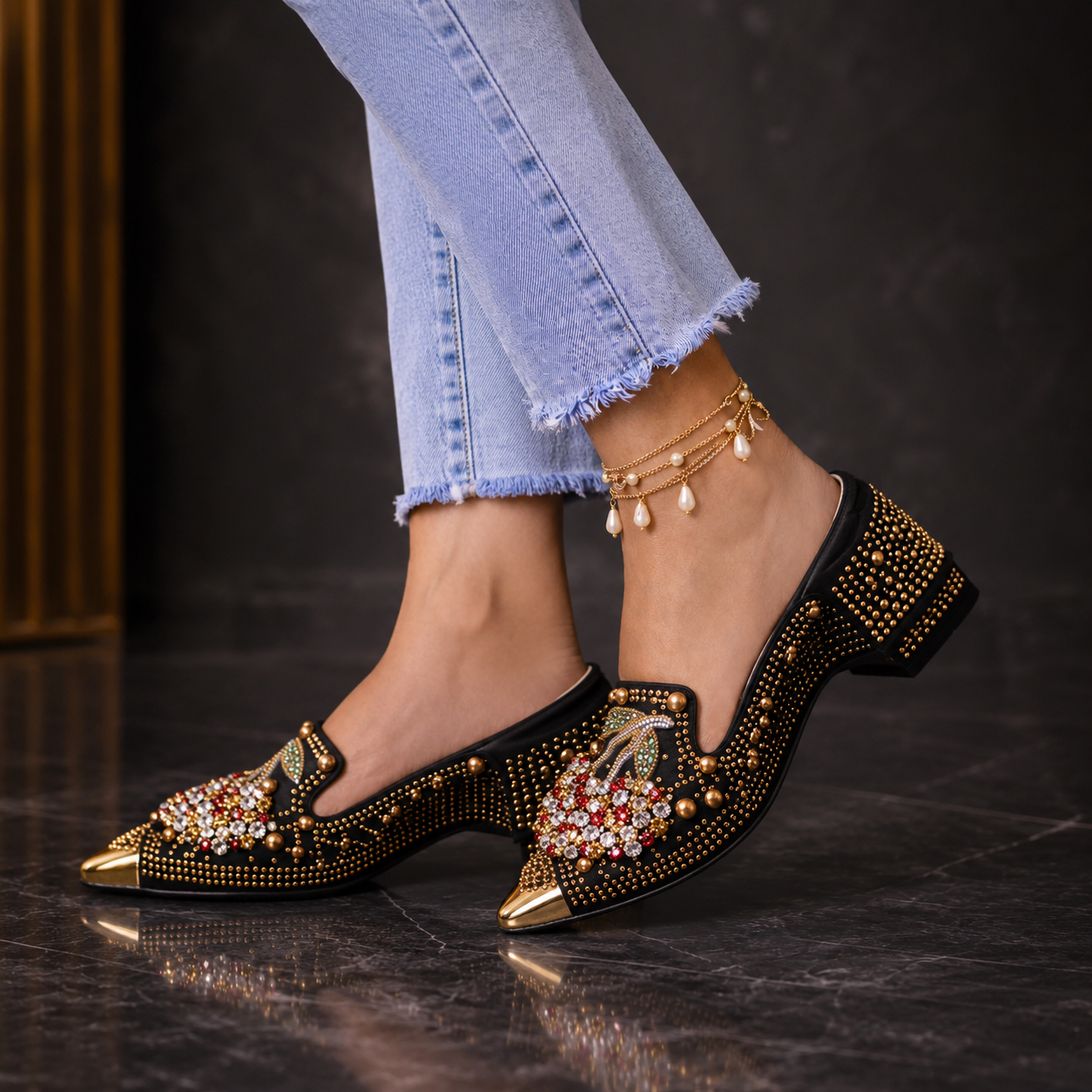 Lungelo | Crystal Cherry Statement Heels