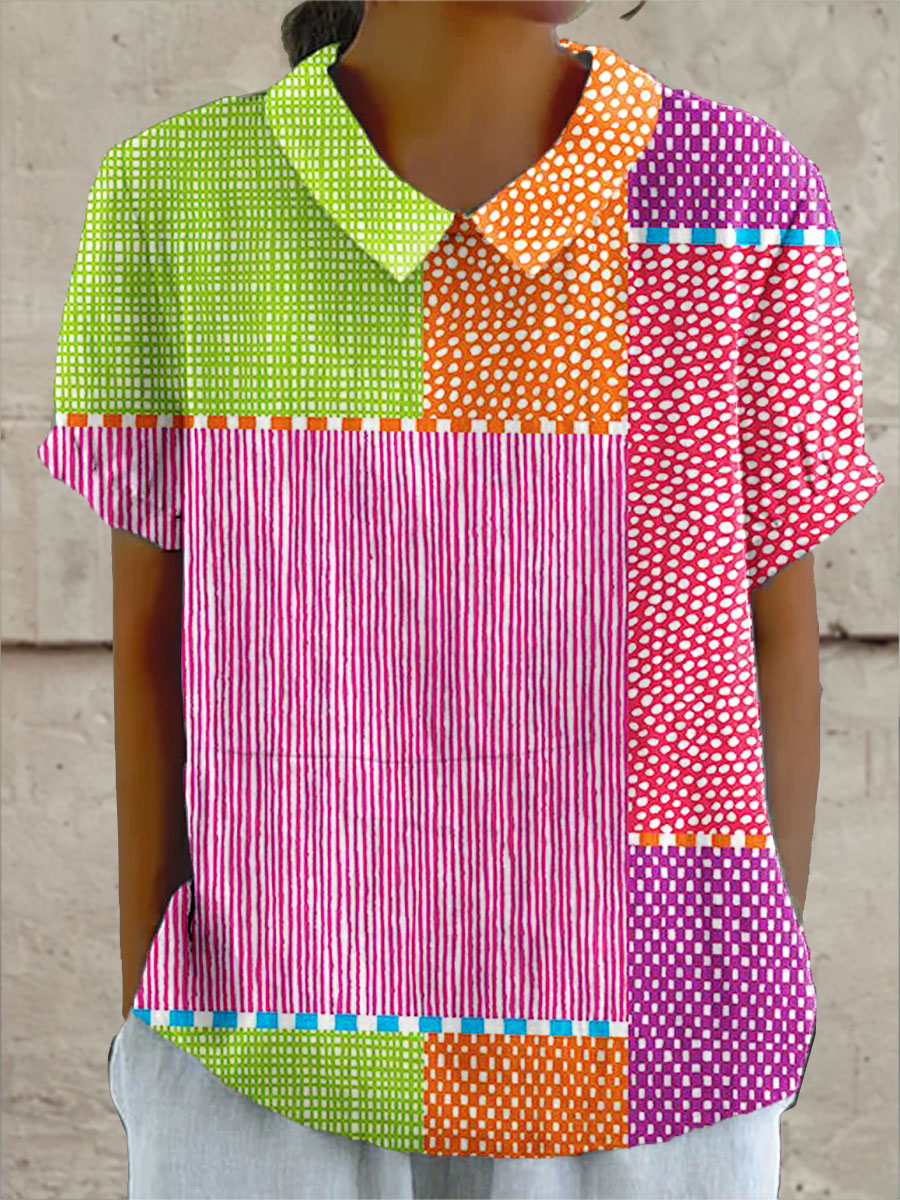 Aria | Colorful Patchwork Shirt