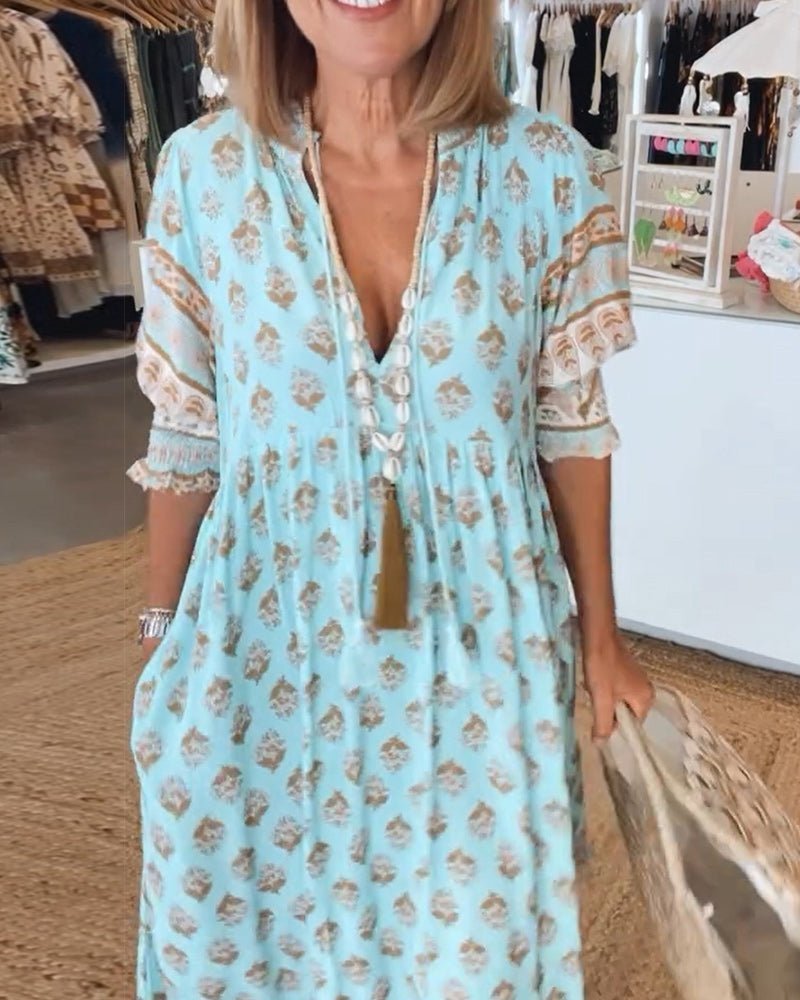 Bongekile | Chic Floral V-Neck Dress