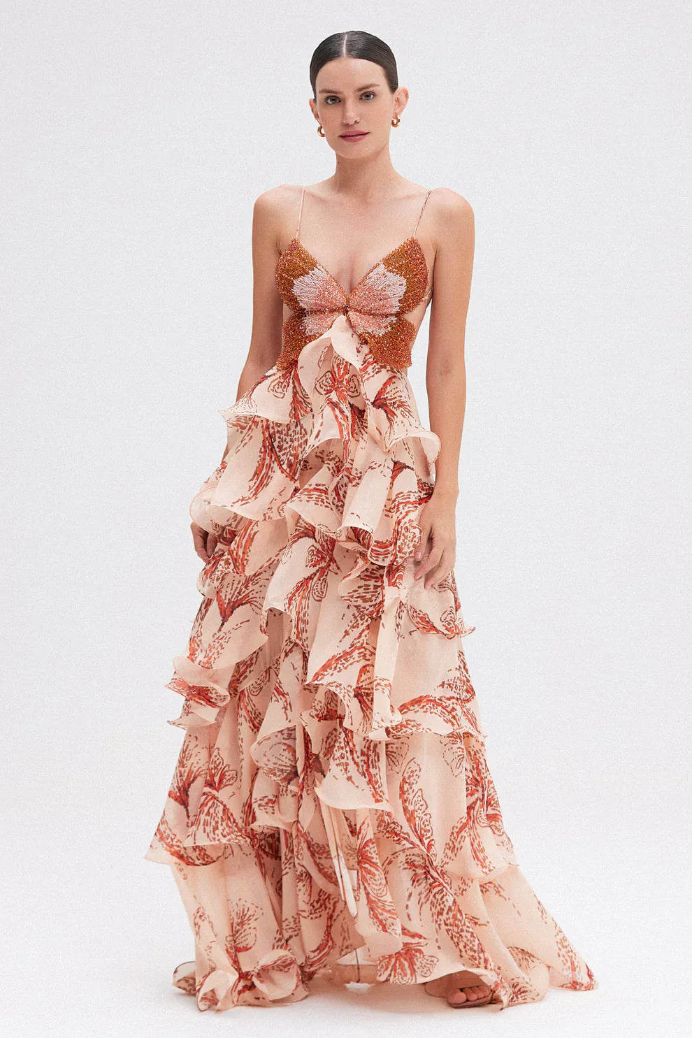 Isla | Ruffled Jewel Neck Dress