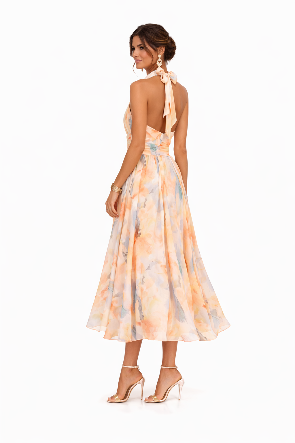 Nomasonto | Watercolor Halter Maxi Dress