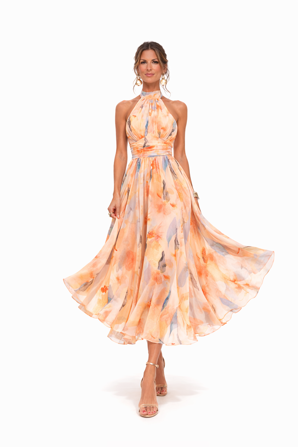 Nomasonto | Watercolor Halter Maxi Dress