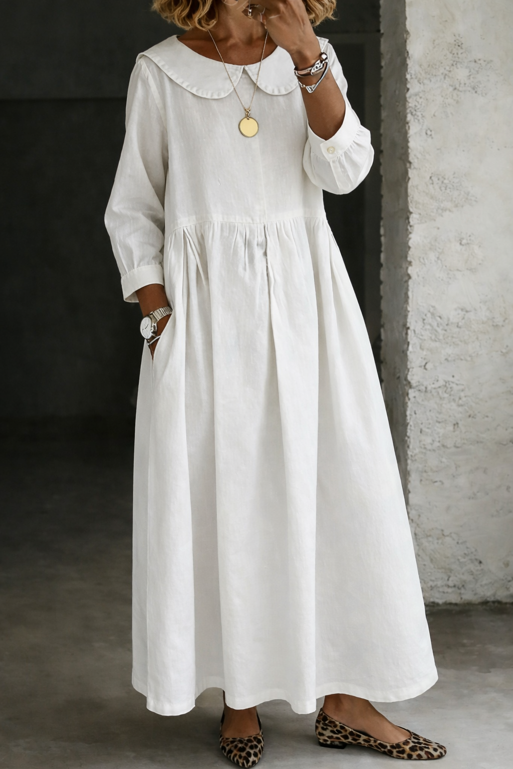 Francesca | Peter Pan Collar Denim Dress