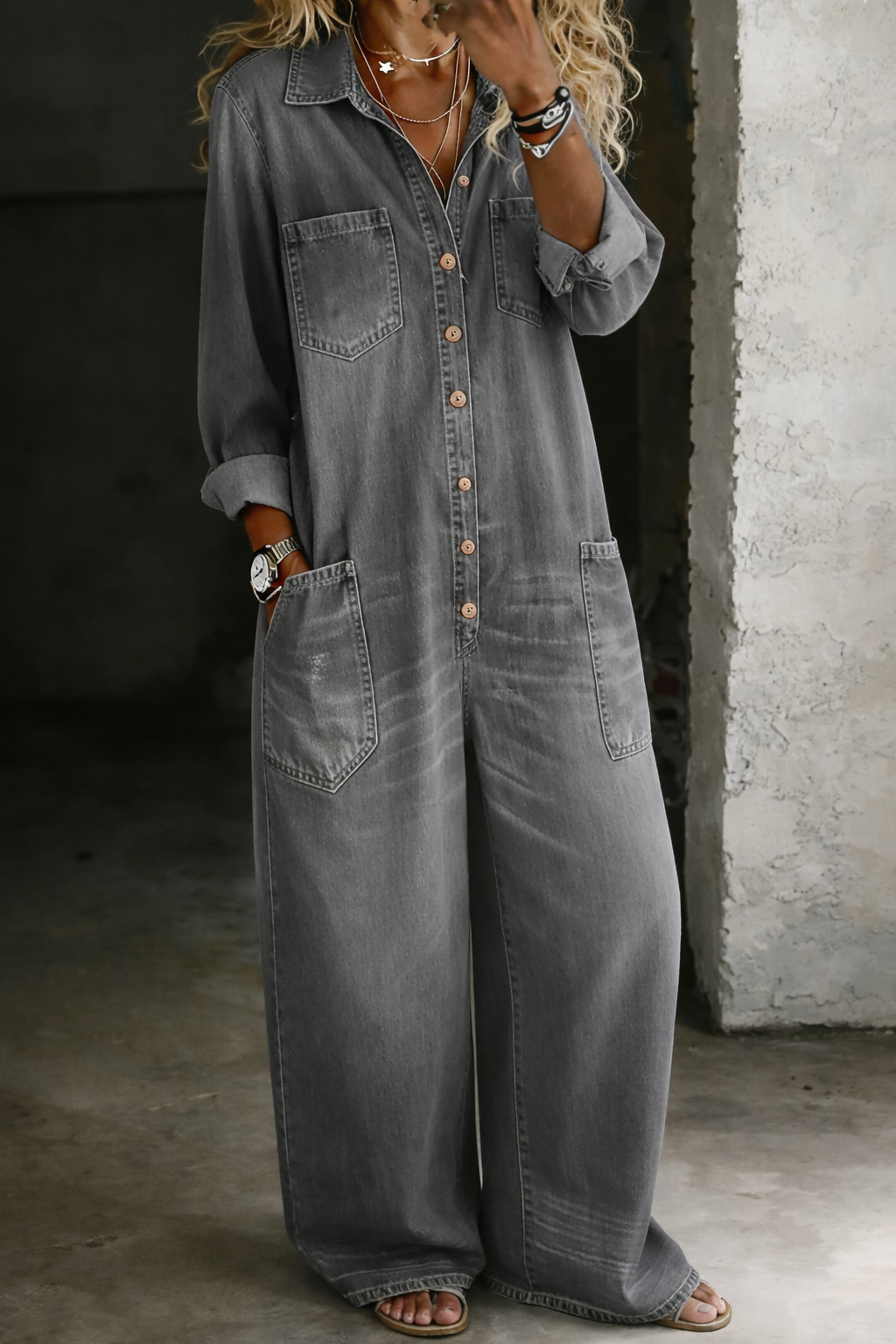Margot | Soft Denim Jumpsuit