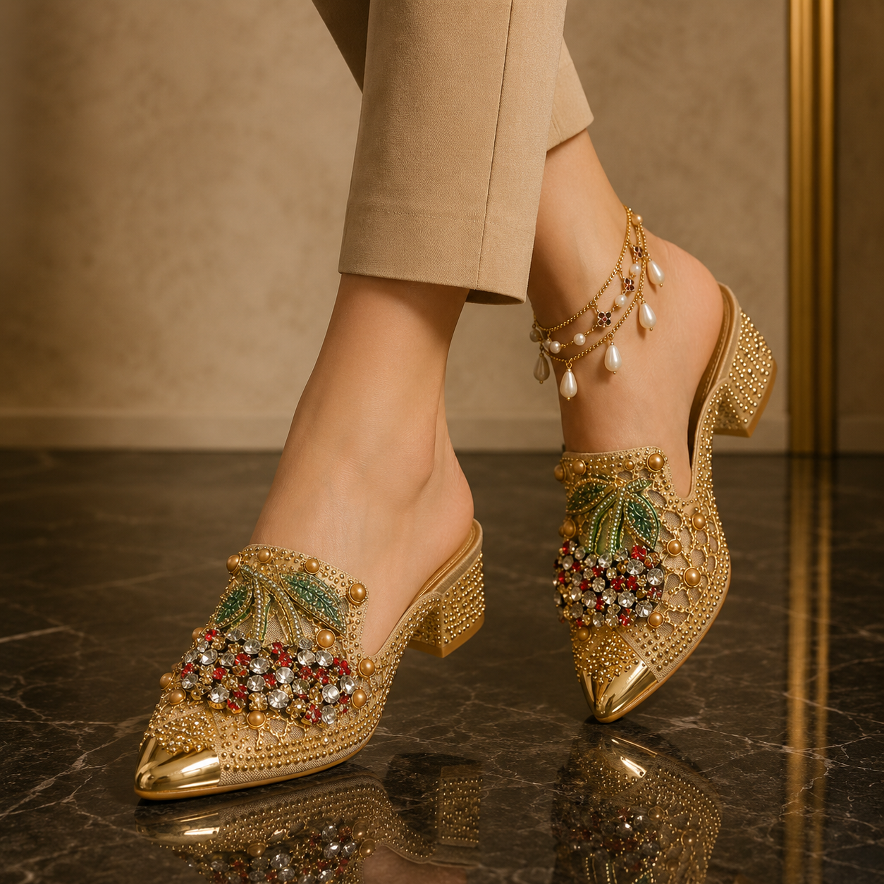 Lungelo | Crystal Cherry Statement Heels
