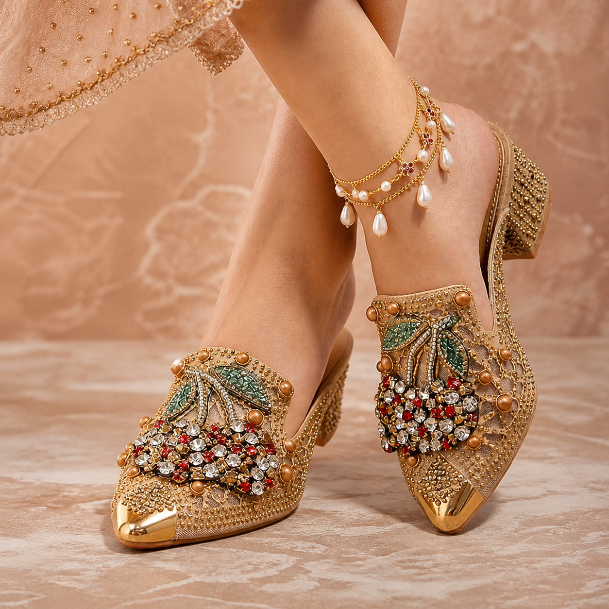 Lungelo | Crystal Cherry Statement Heels