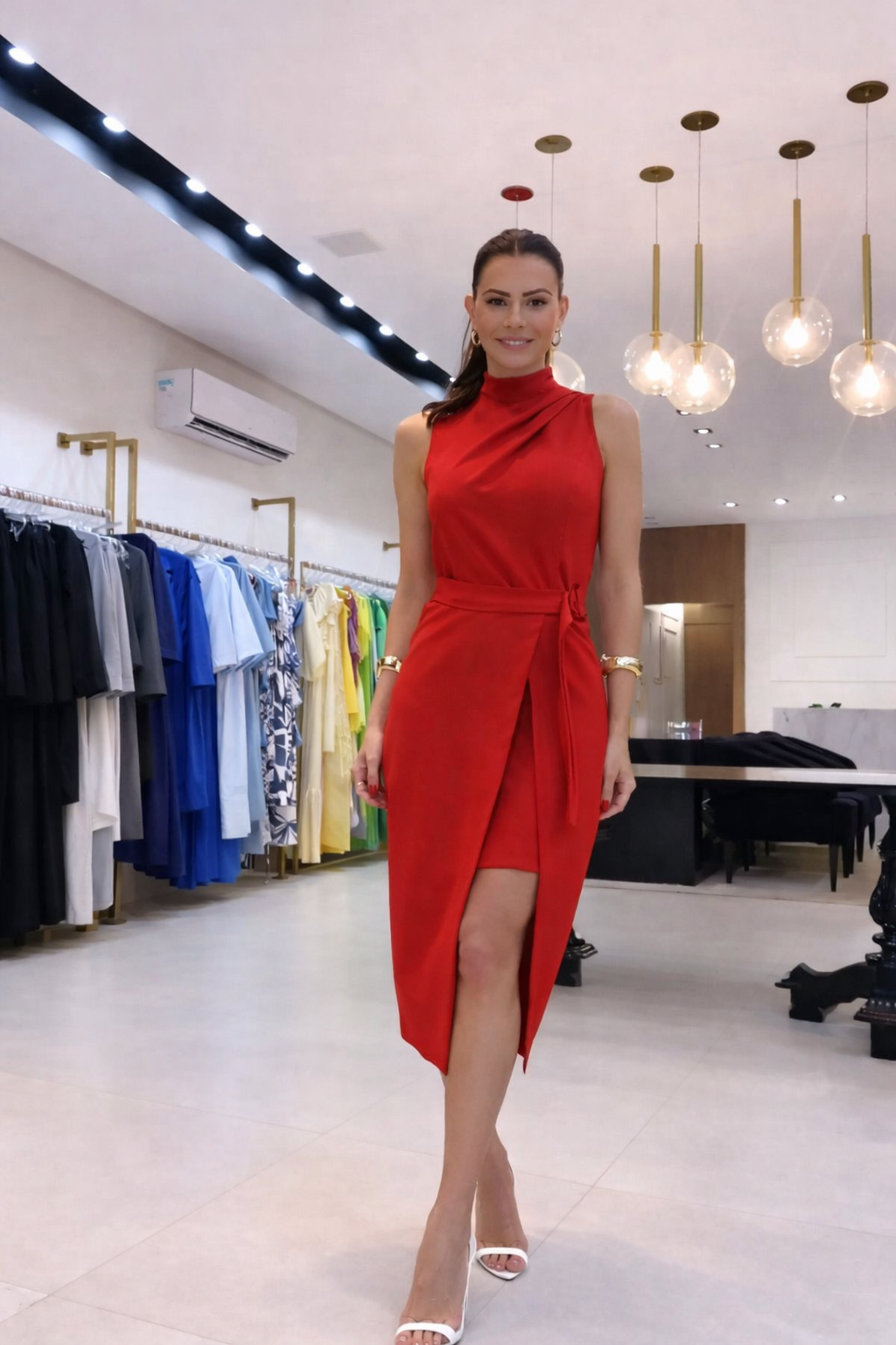 Amélie | Asymmetrical Belted Gown