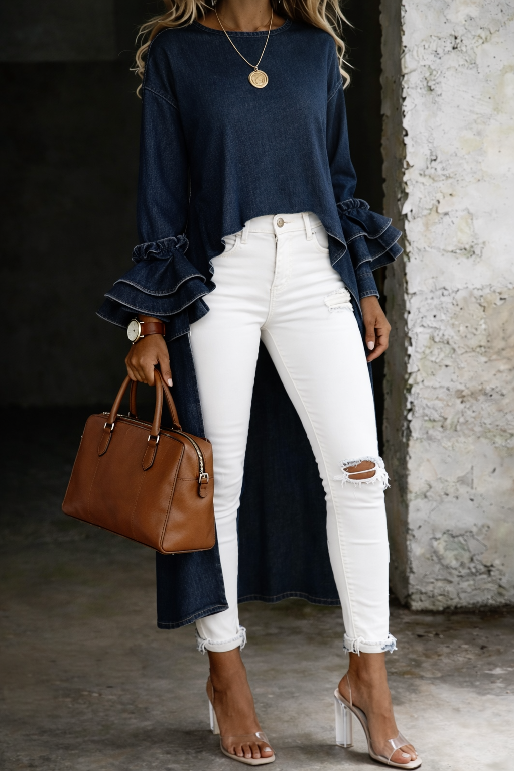 Clara | Casual Denim Shirt Top