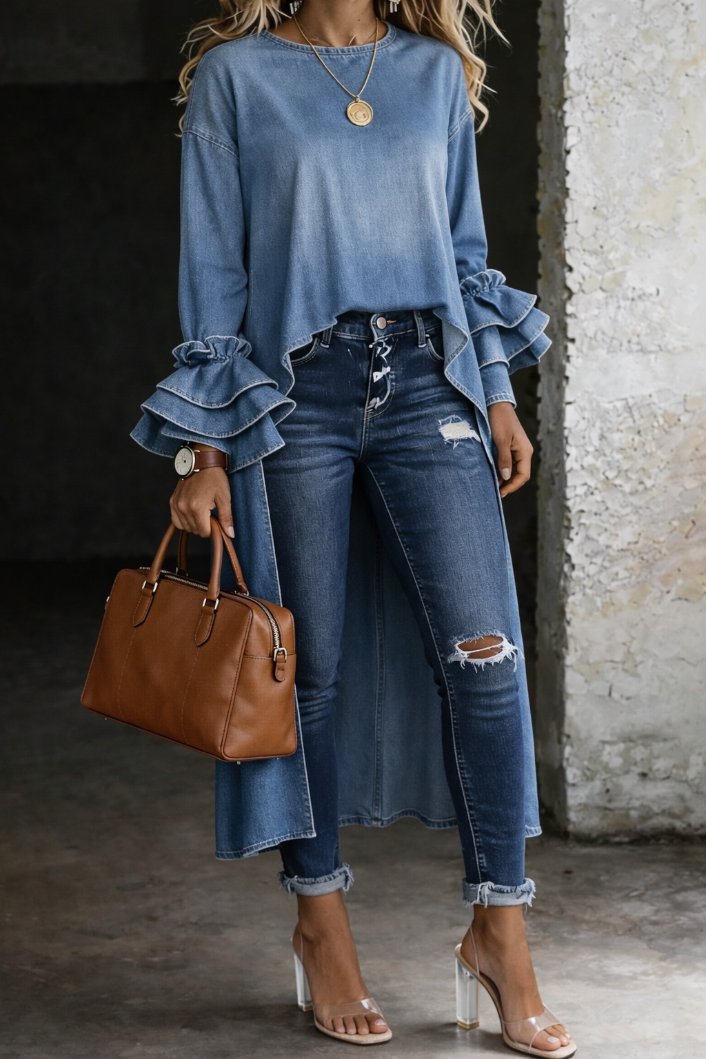Clara | Casual Denim Shirt Top