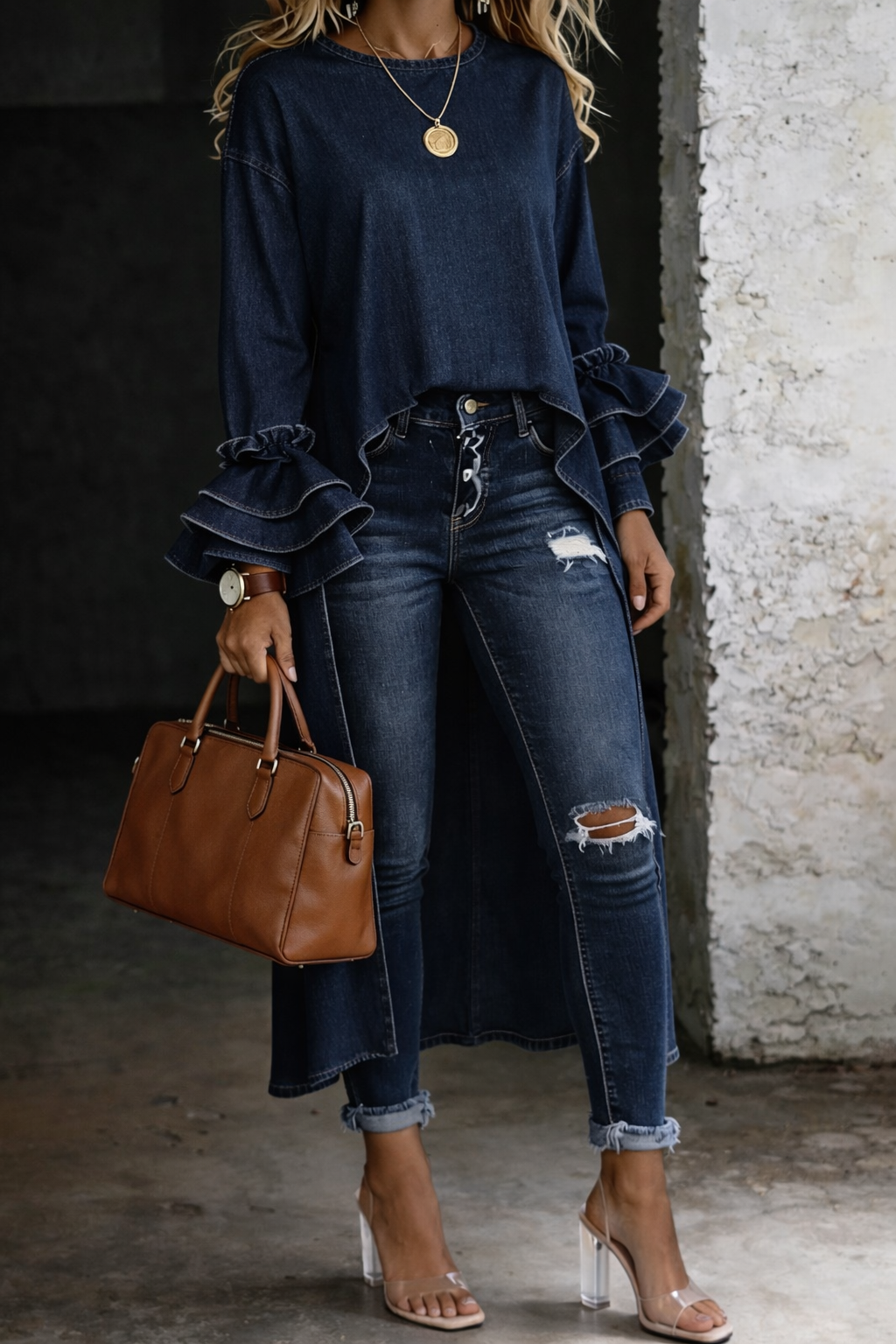 Clara | Casual Denim Shirt Top
