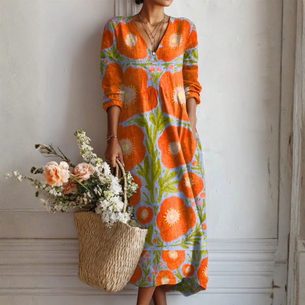 Rosalie | Enchanted Floral Linen Dress