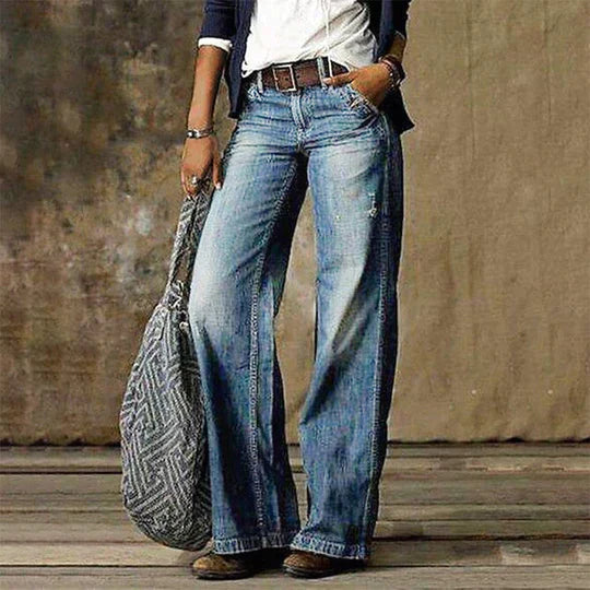 Saskia | Retro High-Rise Wide Leg Jeans